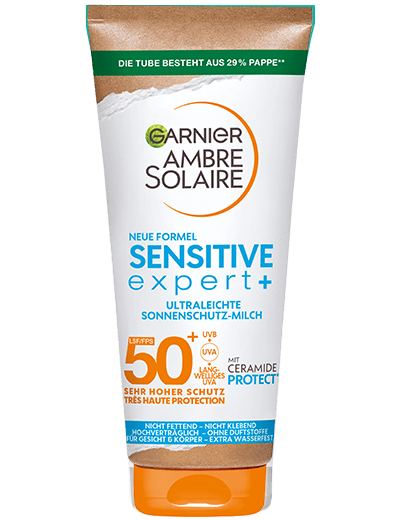 Ambre Solaire sensitive expert+ Sonnenschutz-Milch LSF 50+ - Produktabbildung